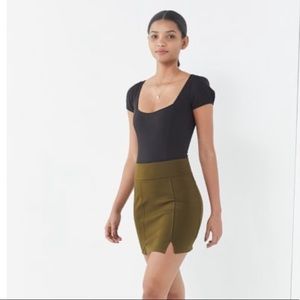 UO Lydia Notch Ponte Mini Skirt